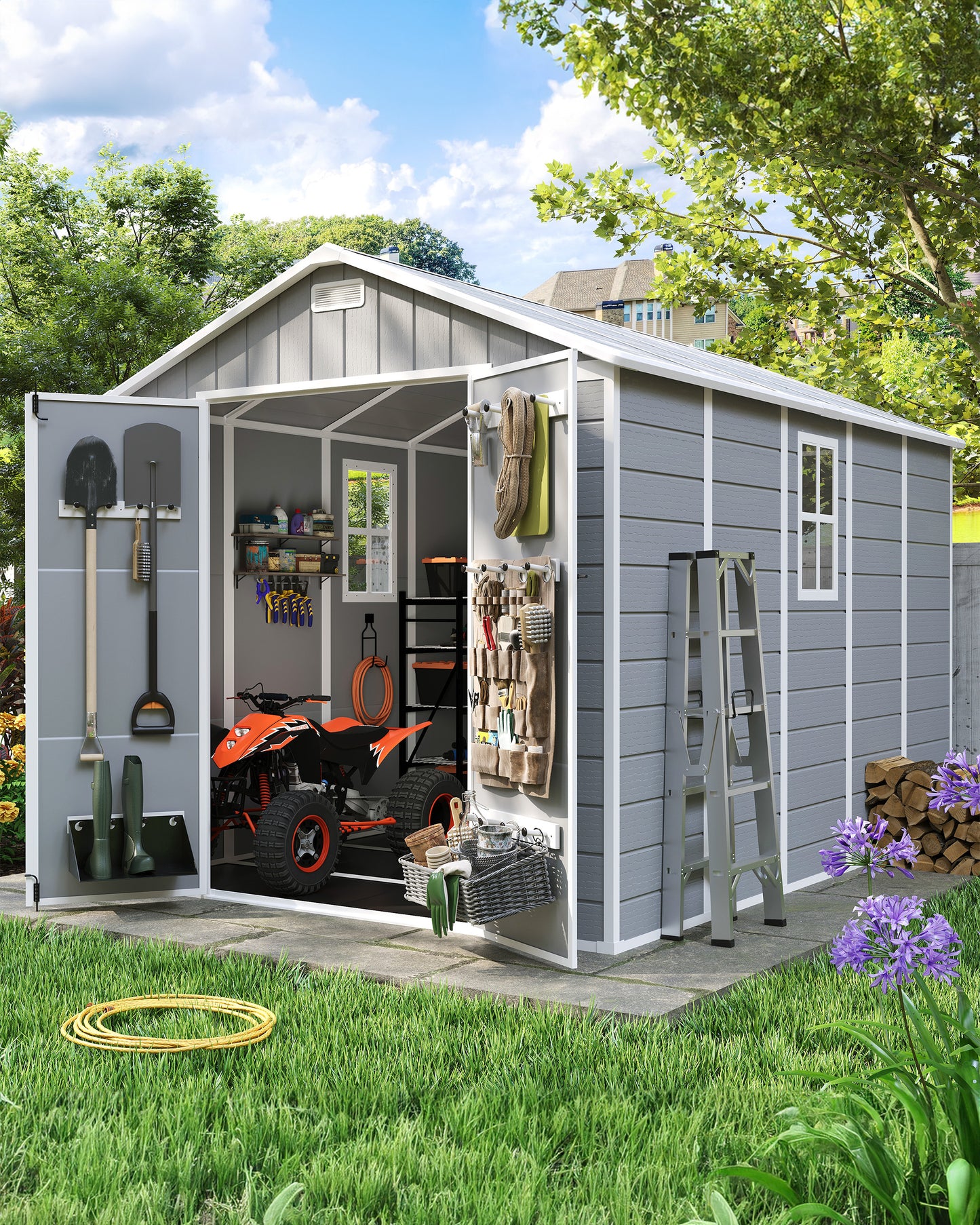 Amopatio Resin Outdoor Storage Shed 8x10FT