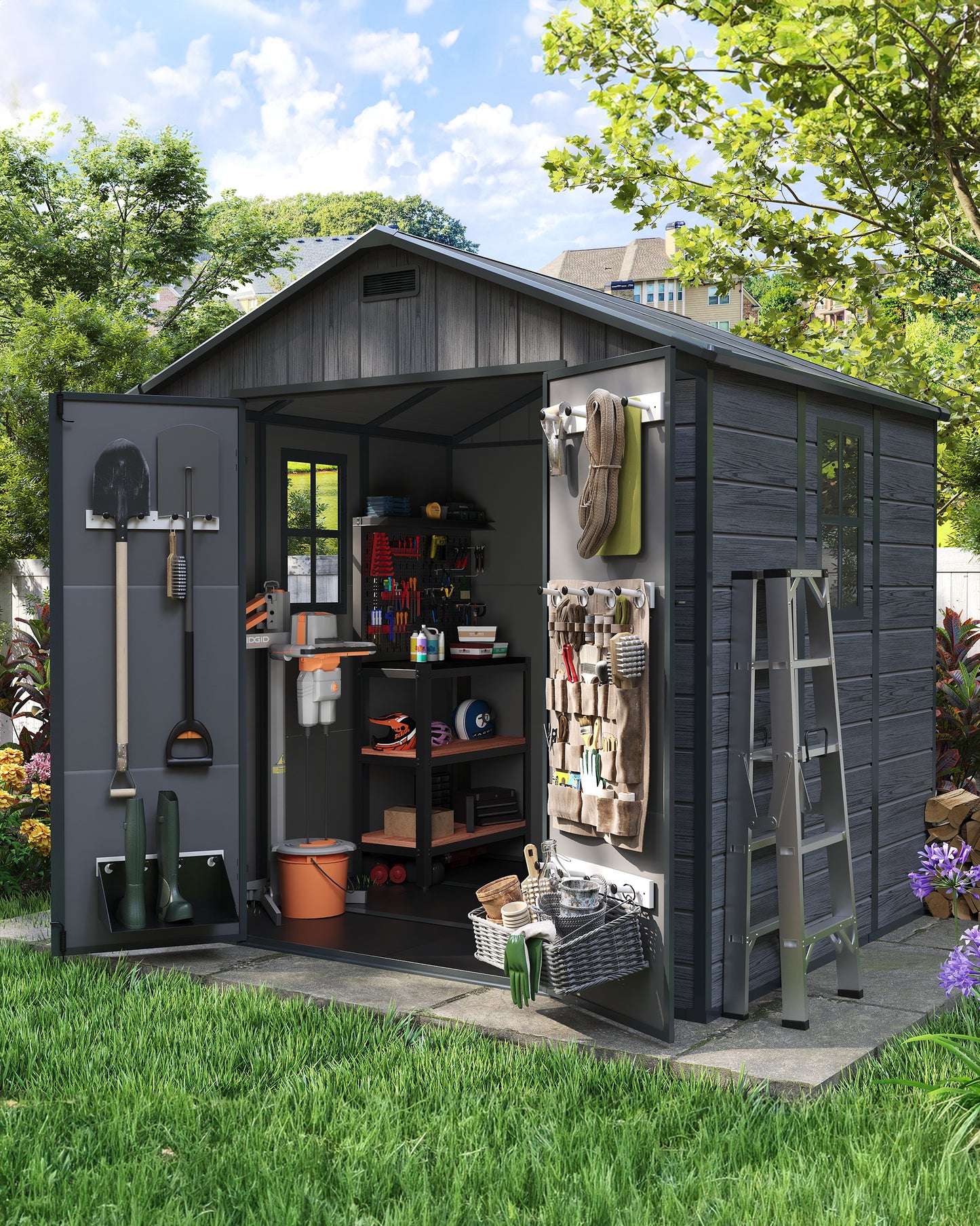 Amopatio Resin Outdoor Storage Shed 6x8FT