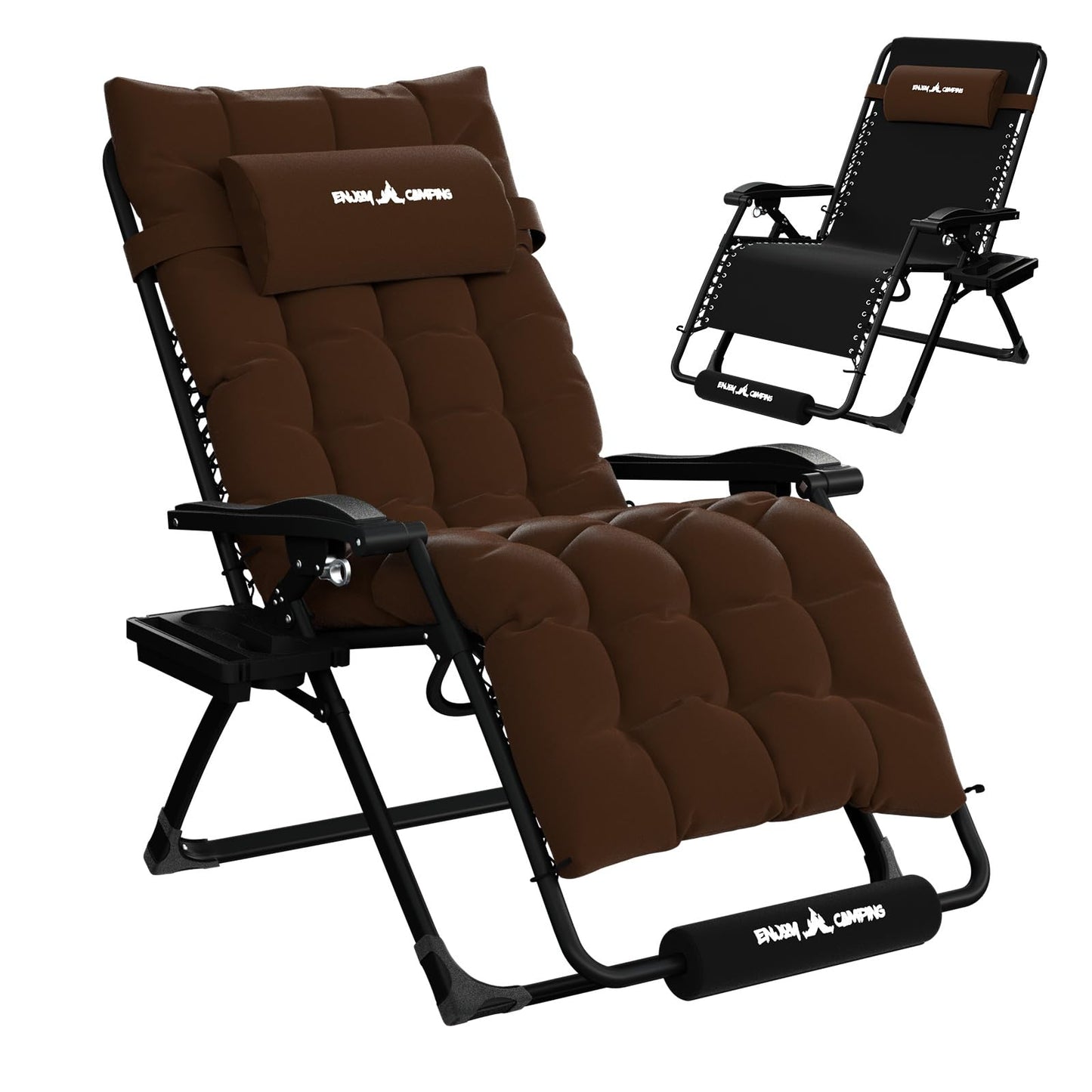 Amopatio Zero Gravity Chair, XL Outdoor Lounge Chairs with Cushion for Camping, Folding Reclining Patio Chairs for Outside Deck, Yard, Porch, Pool
