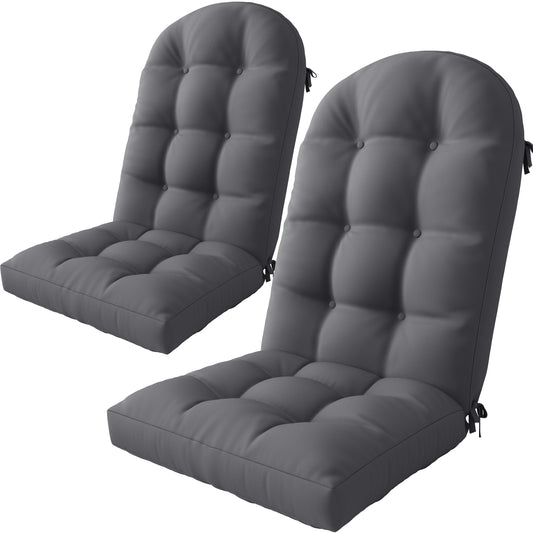 Adirondack Chair Cushions 4" Thick Set [2-Pack] - Outdoor Cushions for Patio Furniture, Contoured Design with Anti-Slip Straps & Water-Resistant Fabric for Adirondack Chairs