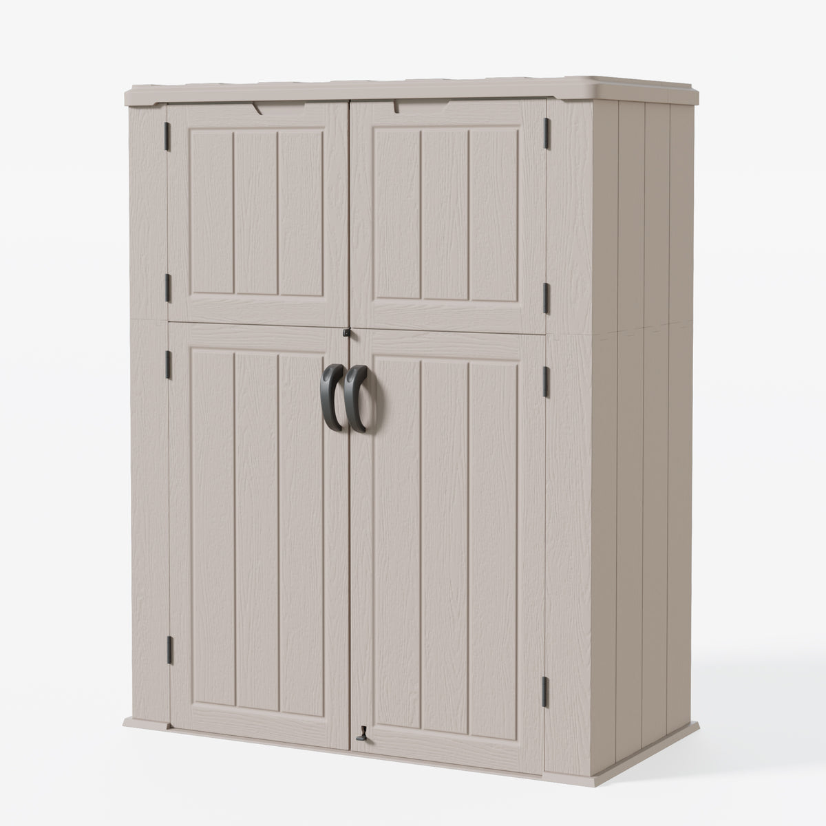 Amopatio Outdoor Storage Shed, 61 Cu.Ft Vertical Storage Shed, Beige
