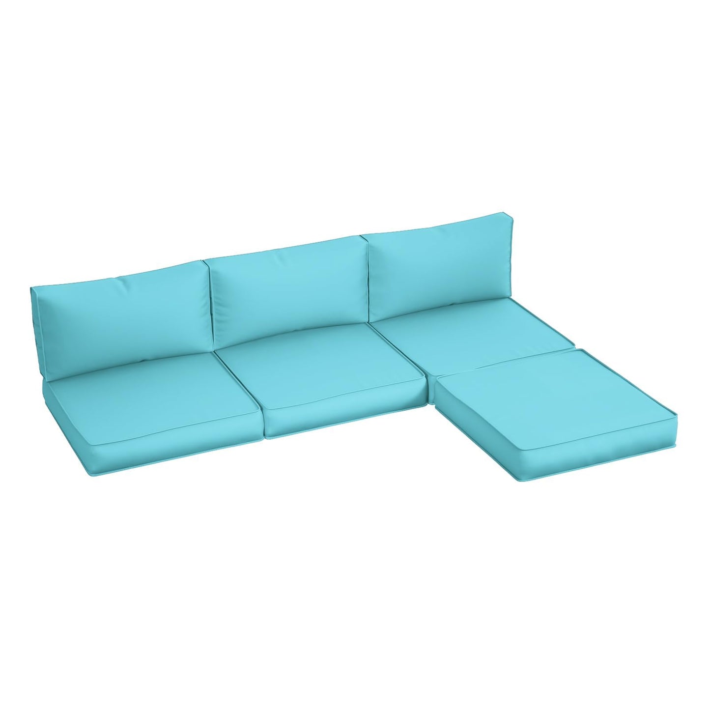 Outdoor Replacement Cushions for Patio Furniture Set, 4" Thick High-Density Foam Seat & Back Cushions, Water-Resistant Non-Slip Machine-Washable Patio Cushions (Teal)