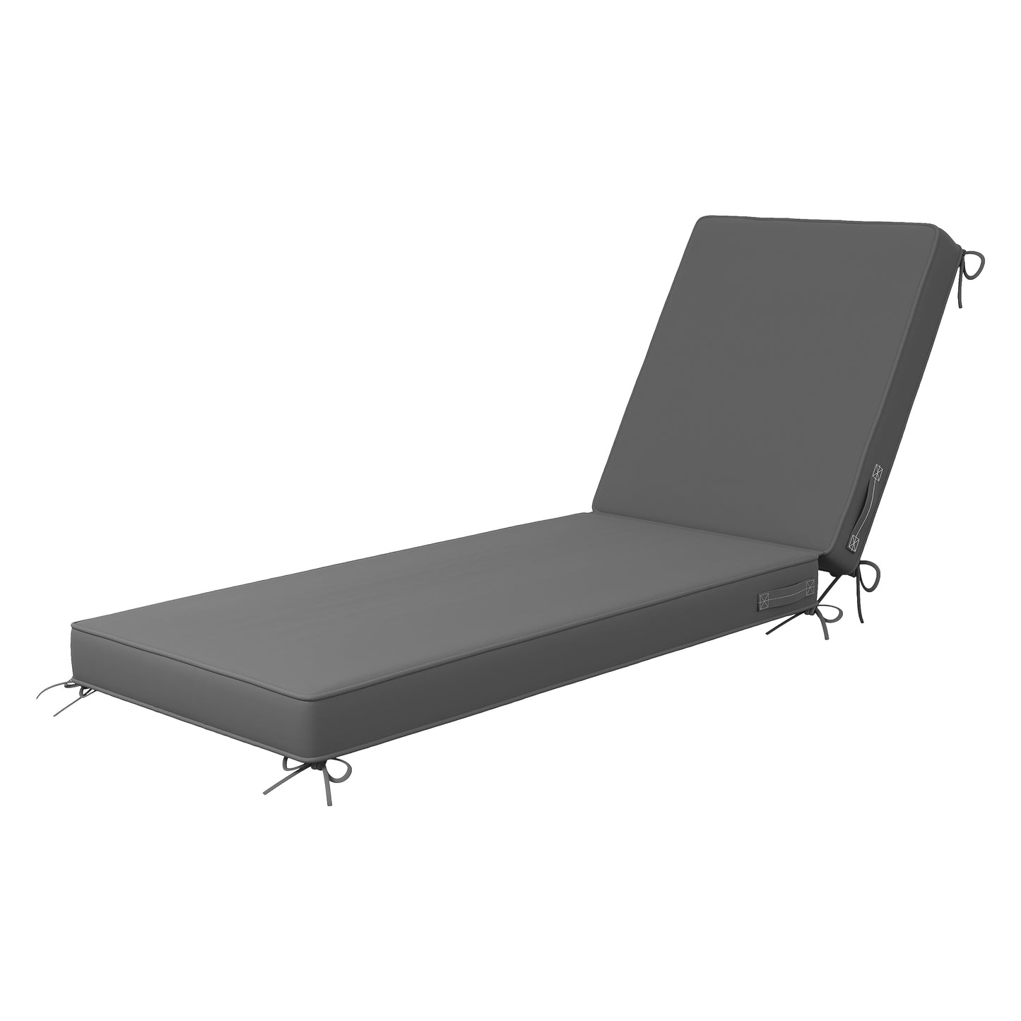 AmopatioOutdoor Chaise Lounge Cushions, Patio Furniture Cushions Non-Slip with Waterproof and Fade Resistant Cover, Removable Pool Lounge Chair Cushion for Poolside,Deck,Backyard,71.6x21x4 Inch,Gray