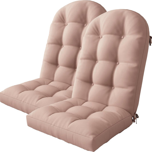 Amopatio Adirondack Chair Cushions 4" Thick Set [2-Pack] - Outdoor Cushions for Patio Furniture, Contoured Design with Anti-Slip Straps & Water-Resistant Fabric for Adirondack Chairs, Khaki