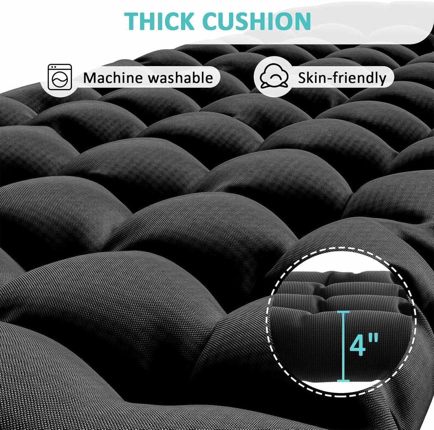 Amopatio Oversized Zero Gravity Chair with Cushion, XL Folding Outdoor Lounge Reclining Patio Chair with Tray/Footrest/Headrest for Camping Sunbathing Relaxing