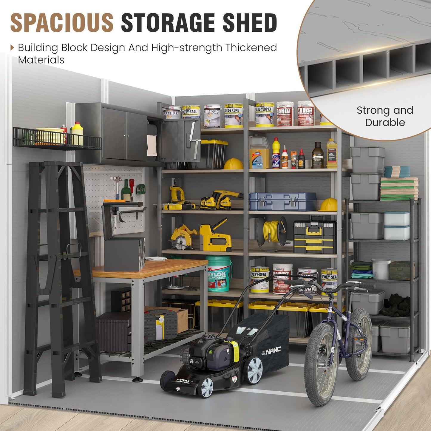 Amopatio Resin Outdoor Storage Shed 6x8FT
