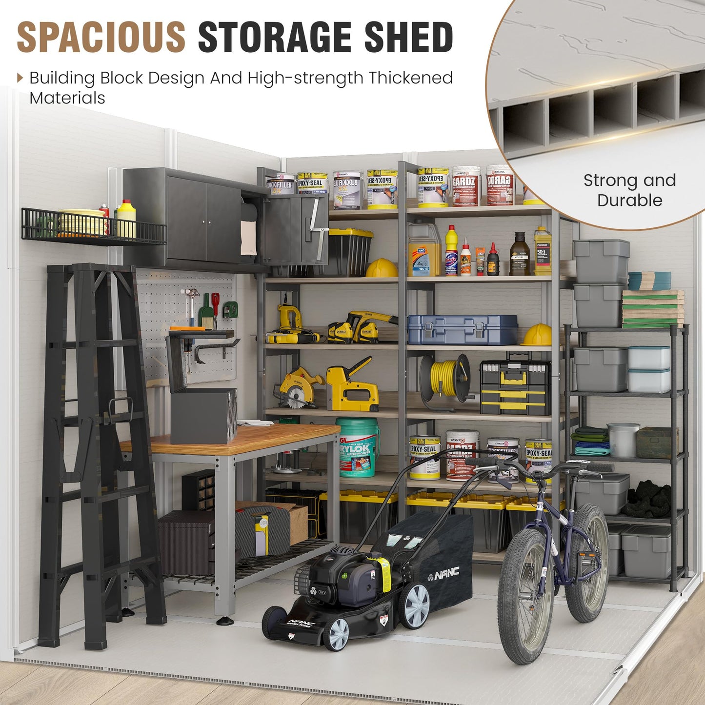 Amopatio Resin Outdoor Storage Shed 6x8FT