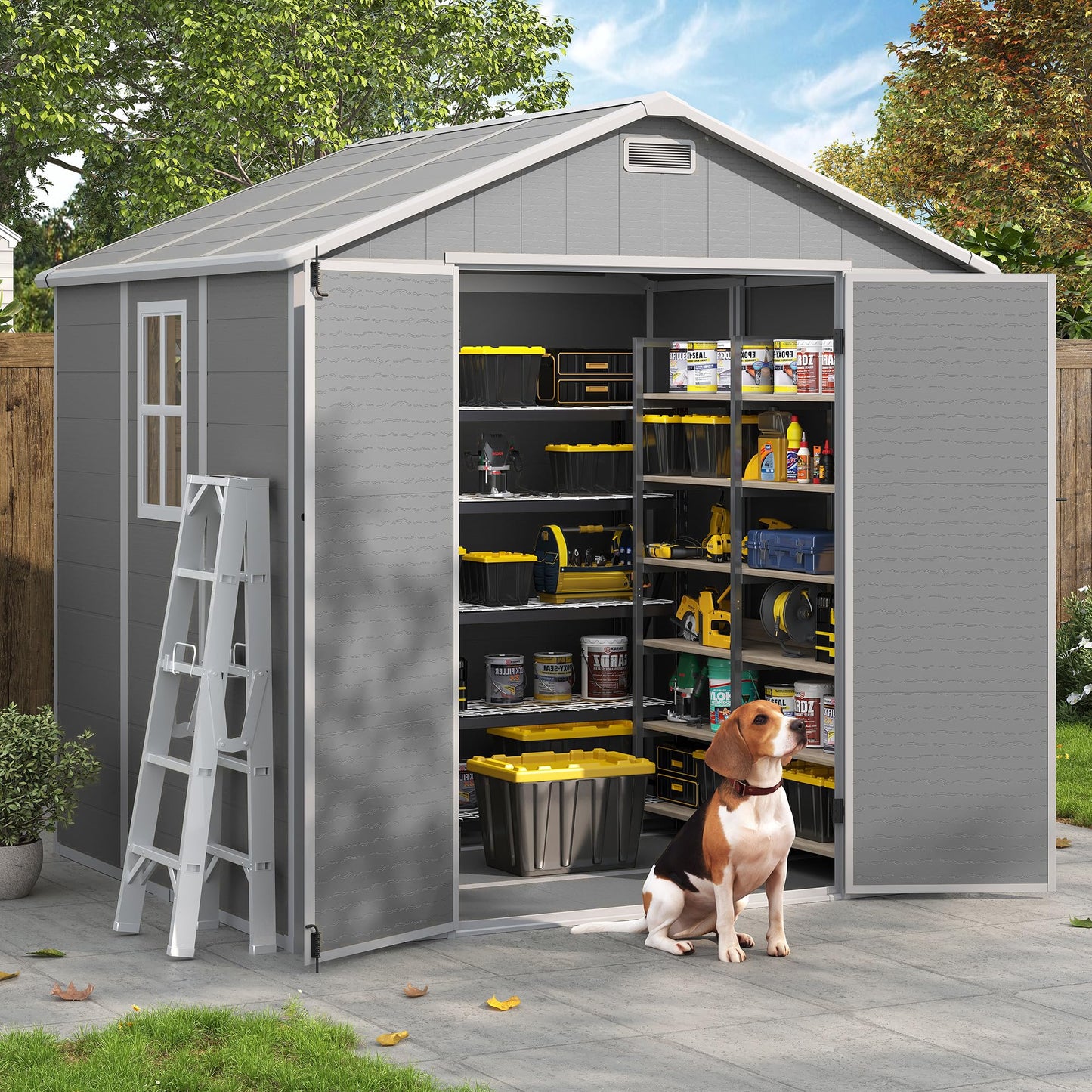 Amopatio Resin Outdoor Storage Shed 6x8FT