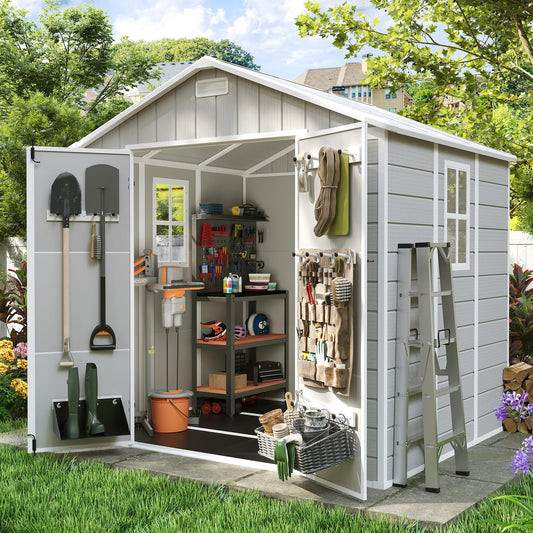 Amopatio Resin Outdoor Storage Shed 6x8FT