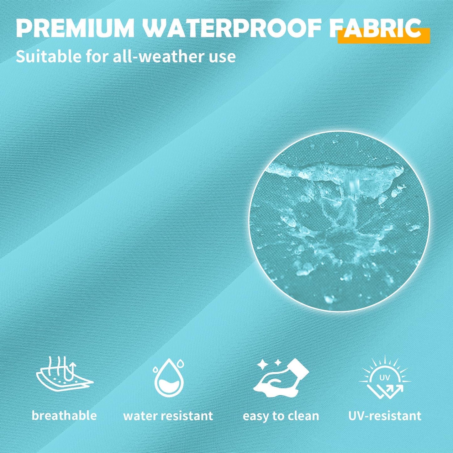 Outdoor Replacement Cushions for Patio Furniture Set, 4" Thick High-Density Foam Seat & Back Cushions, Water-Resistant Non-Slip Machine-Washable Patio Cushions (Teal)