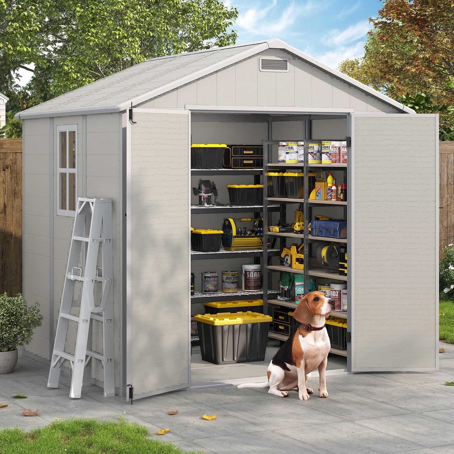 Amopatio Resin Outdoor Storage Shed 6x8FT