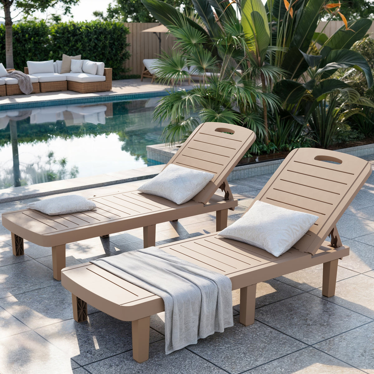 Outdoor Lounge ChaOutdoor Lounge Chairs 2PCSirs 2PCS