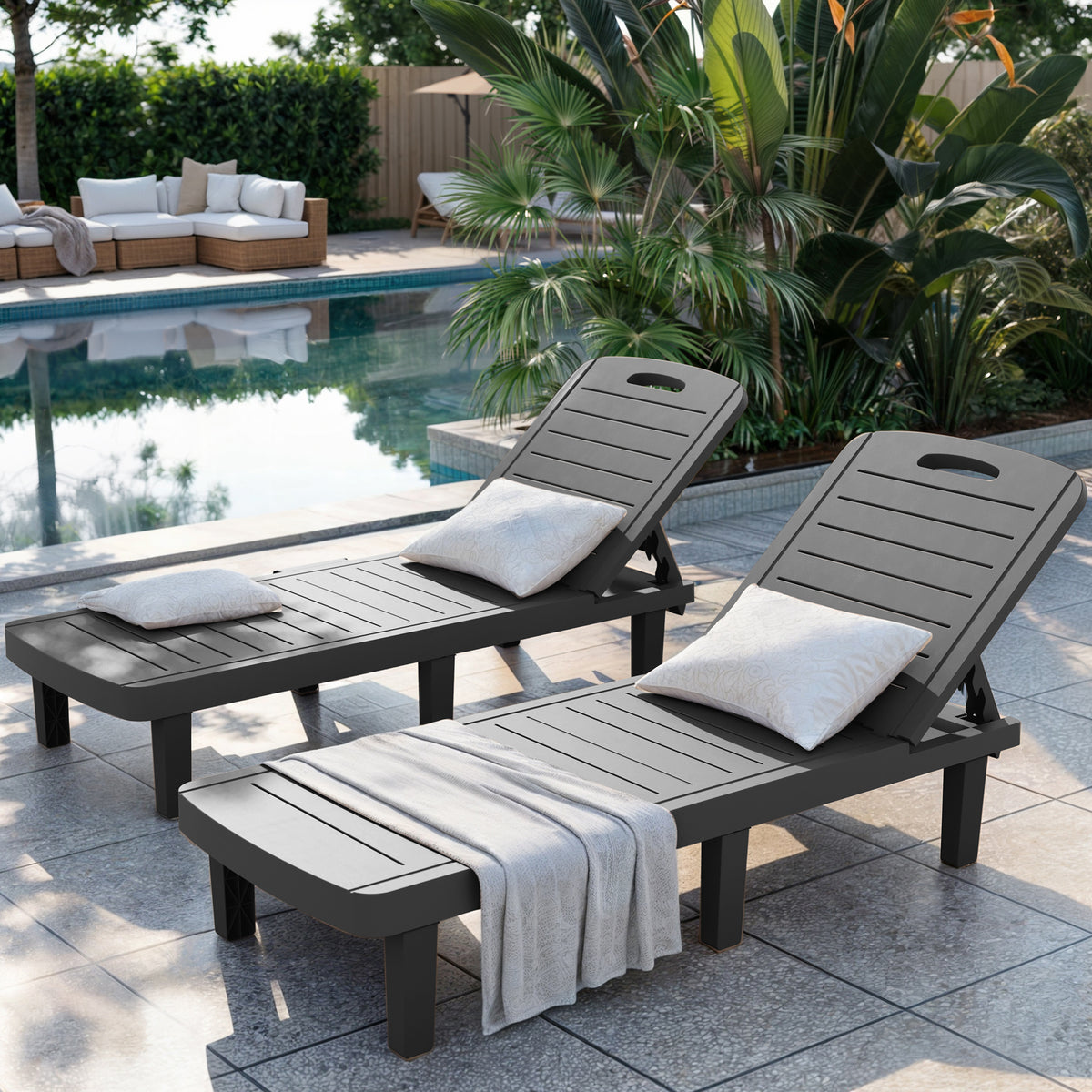Outdoor Lounge Chairs 2PCS