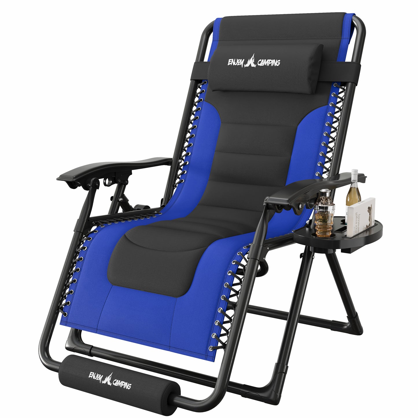 Amopatio Zero Gravity Reclining Patio Chair,XL Foldable Lounge Chair with Removable Cup Holder/Headrest/Footrest,500LBS Capacity, Portable for Outdoor Patio Pool Backyard