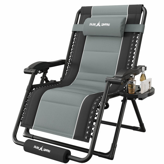 Amopatio Zero Gravity Reclining Patio Chair,XXL Foldable Lounge Chair with Removable Cup Holder/Headrest/Footrest,500LBS Capacity, Portable for Outdoor Patio Pool Backyard