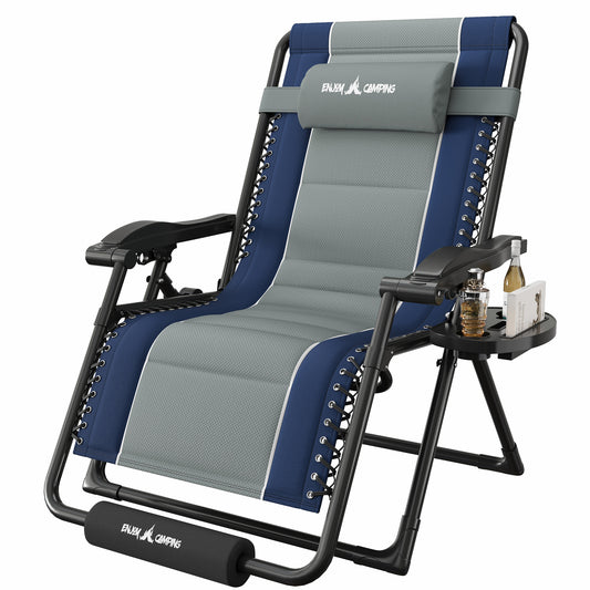 Amopatio Zero Gravity Reclining Patio Chair,XXL Foldable Lounge Chair with Removable Cup Holder/Headrest/Footrest,500LBS Capacity, Portable for Outdoor Patio Pool Backyard